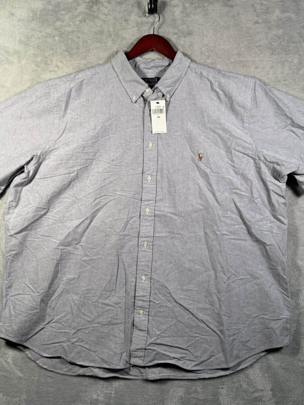 Polo Ralph Lauren Shirt Mens 3XB 3XL Big Blue Oxford Short Sleeve Navy $130